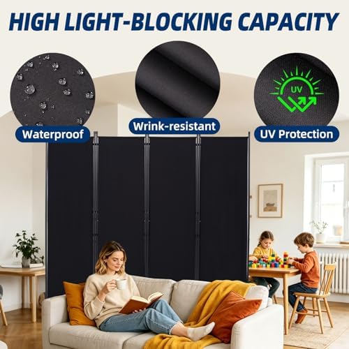 4 Panel Wide Room Divider Wall Screen - Image 3