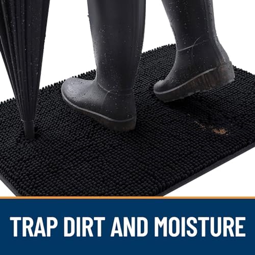 OLANLY Dog Door Mat for Muddy Paws 59x24, Super Absorbent Chenille Mud Mat - Image 2