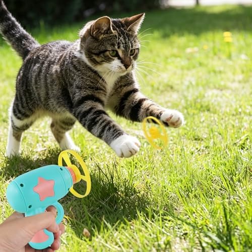 Andiker Cat Fetch Toy, Interactive Kitten Flying Disc Launcher Toy - Image 5
