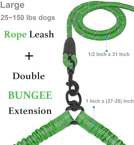 iYoShop Double Dog Leash, 360° Swivel, No Tangle - Image 2