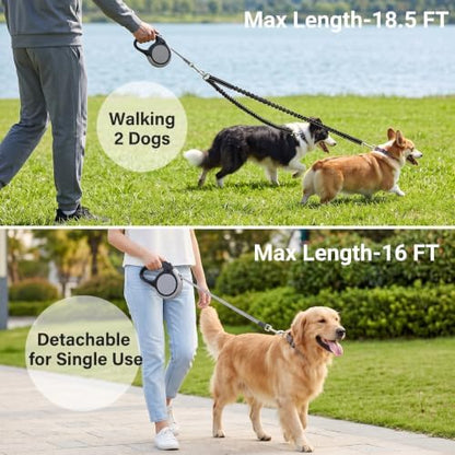 Dual Retractable Dog Leash for 2 Large Dogs - Image 6