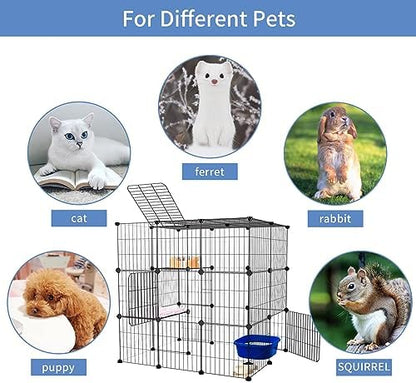Oneluck 3-Tier Cat Cages Indoor Enclosure DIY Cat Playpen Catio Detachable - Image 6
