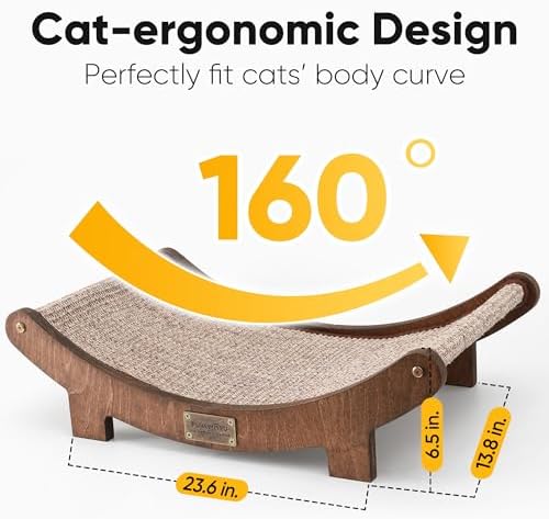 FUKUMARU Sisal Cat Scratcher Bed, Solid Wood Cat Hammock - Image 4