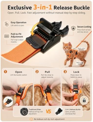 Cat Harness and Leash Set, Escape Proof Kitten Harness - Image 5