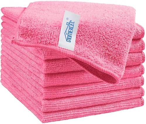 HOMEXCEL 8PK Microfiber Cleaning Cloth, Cleaning Rags by HOMEXCEL