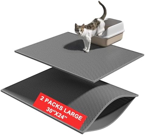 Pieviev 2 Packs Cat Litter Mat Double Layer Waterproof Urine Proof Trapping Mat by Pieviev