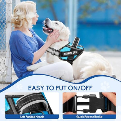 Service Dog Harness with Reflective Strips, and 10 Patches, - Image 4