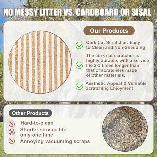 Natural Cork-Cat Scratch Pad-Cat Scratch Mat Rug-Avoid Cat Couch Protector-Cat - Image 6