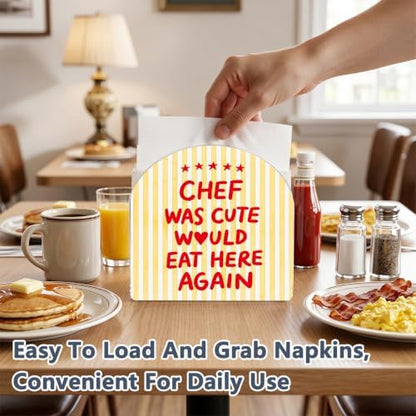 Cute Chef Print Acrylic Napkin Holder - Image 4