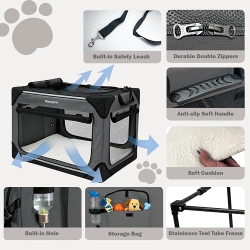 Collapsible Soft Dog Crate 36 Inch, Portable Travel Pet Crate - Image 5