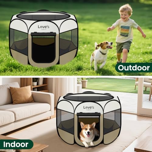 Love's cabin Pet Puppy Dog Playpen, Small Dog Tent Crates Cage Indoor/Outdoor - Image 6