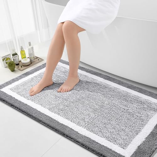 OLANLY Large Bathroom Rugs 47x32, Soft Absorbent Microfiber Bath Rugs by OLANLY