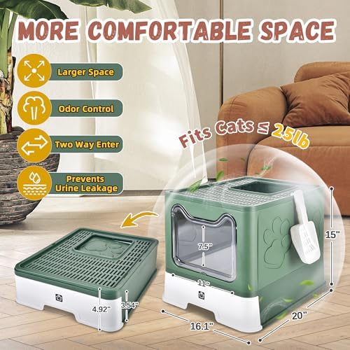 Covered Cat Litter Box, Extra Large Drawer Design - Image 2