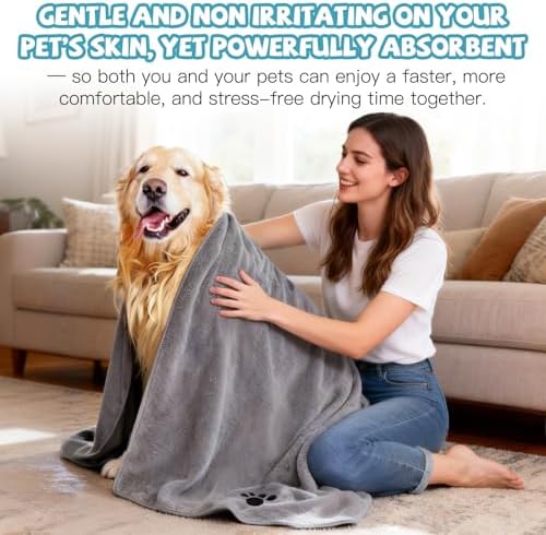 Puomue Microfiber Dog Towels for Drying Dogs, Super Absorbent and Soft Pet - Image 5