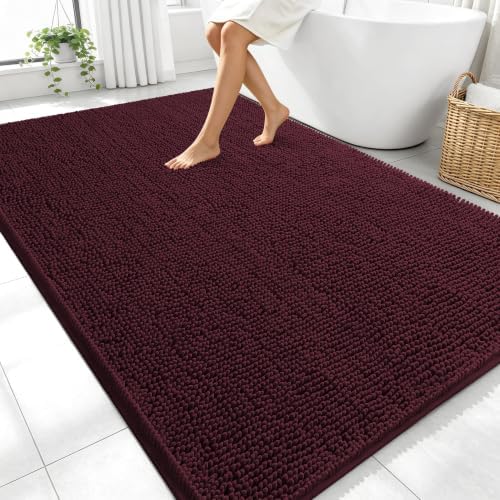 OLANLY Large Bathroom Rugs 70x46, Extra Soft Absorbent Chenille Bath Rugs by OLANLY