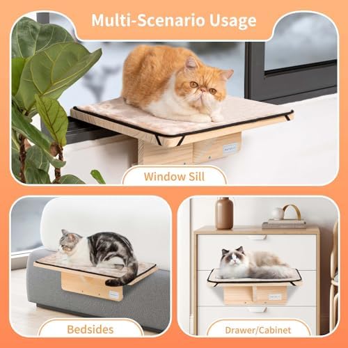 Petsfit Cat Window Perch Natural Solid Wood - Image 2