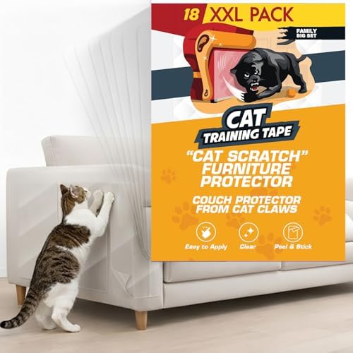 Panther Armor Cat Scratch Furniture Protector, 18 Double-Sided Tape Sheets by PantherArmor