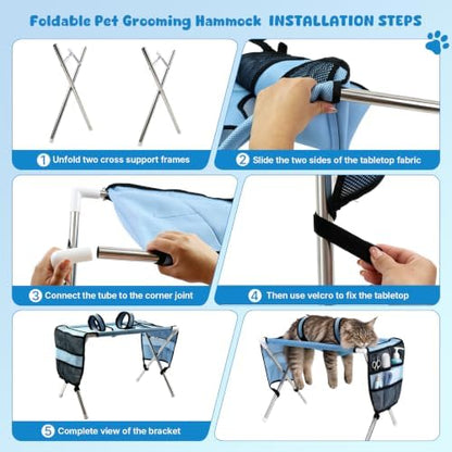 Foldable Pet Grooming Table Hammock, Suitable - Image 7