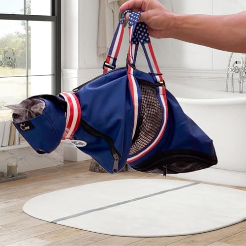 Cinf Cat Nail Clipping Cleaning Grooming Restraint Bag （Free Muzzle） No - Image 5