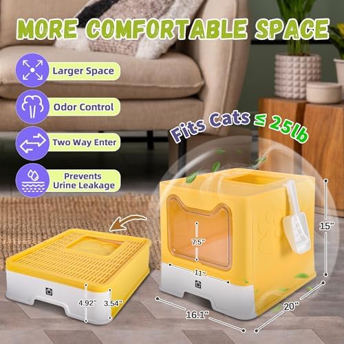 Covered Cat Litter Box, Extra Large Drawer Design - Image 2