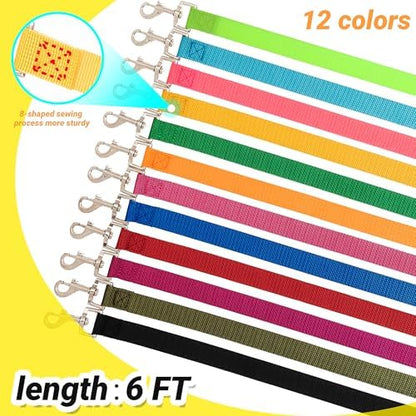 12 Pack Bulk Dog Leashes, 4FT Pet Lead Leash - Image 2