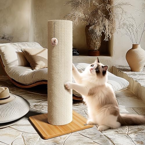 NUNU LAB 29.5’’ Cat Scratching Post, 7.5 Inch Large Diameter Natural Sisal Cat - Image 7