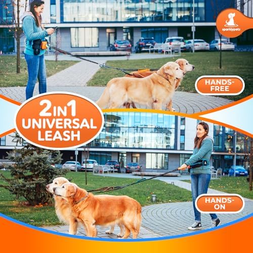 SparklyPets Active Pack Hands Free 2 Dogs Leash Medium & Large - Image 6