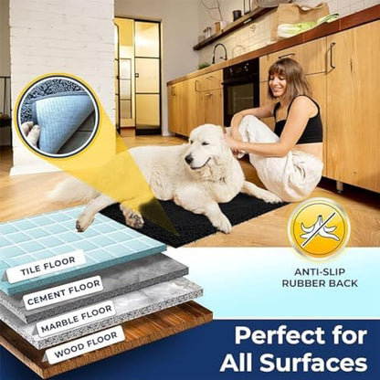 Muddy Mat Chenille Bathroom Rugs Quick Dry Microfiber Mats Non Slip Washable - Image 5