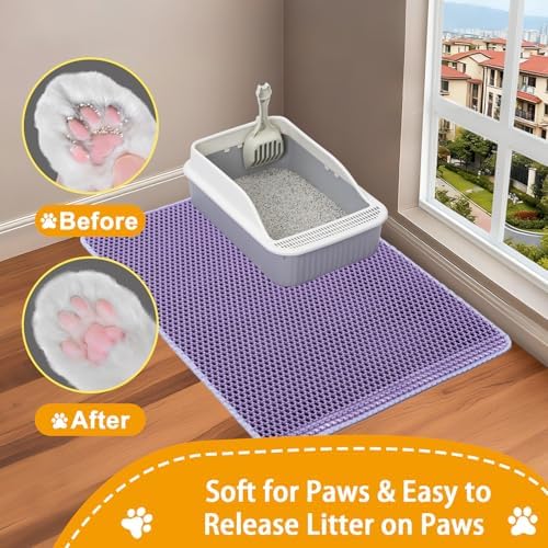 Cat Litter Mat Litter Trapping Mat, Cat Litter Box Mat 32"x22", 2 Layer - Image 5