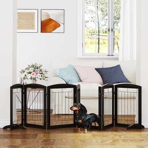PAWLAND Dog Gate Indoor with Walk Through Door, Foldable Free Standing Pet Gate by PAWLANDPetSupplies