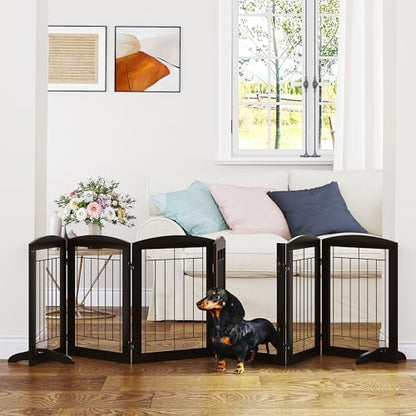 PAWLAND Dog Gate Indoor with Walk Through Door, Foldable Free Standing Pet Gate by PAWLANDPetSupplies