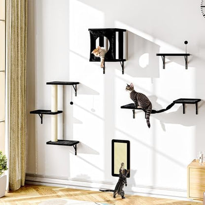 10 Pcs Cat Wall Shelves Set, Wall-Mounted Climber - Image 6