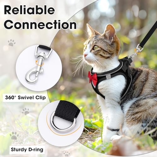 Cat Vest Harness and Leash Set, Escape Proof Kitten Harness Black S - Image 6