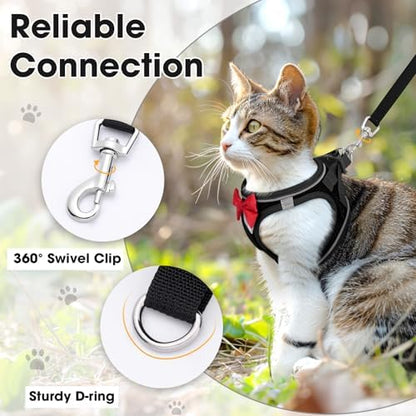 Cat Vest Harness and Leash Set, Escape Proof Kitten Harness Black M - Image 5