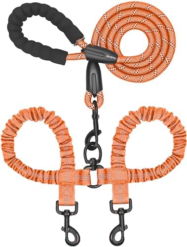 iYoShop Double Dog Leash, 360° Swivel, No Tangle, 25-150 lbs by iYoShop
