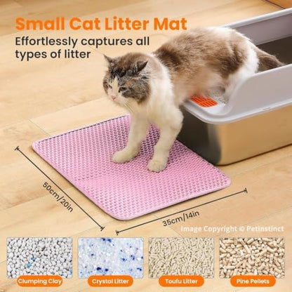 Small Cat Litter Mat, Double Layer Honeycomb Litter Box Mat - Image 2