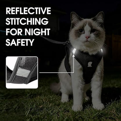 Heywean Cat Harness and Leash Escape Proof, Soft Breathable Mesh Kitty Walking - Image 4