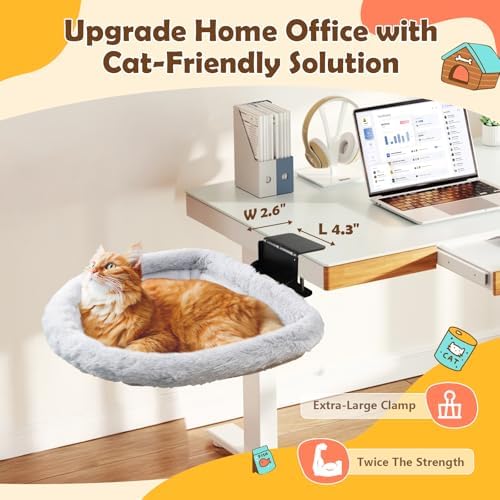 Large Cat Desk Bed with Extra-Sturdy Clamp, Foldable - Image 2