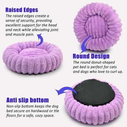 Tiny Donut Pet Bed, 16 Inch Round Calming Bed - Image 4