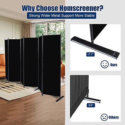 Room Divider 6 Panel-132''Wide, 6FT Room Dividers and Folding Privacy Screen - Image 3