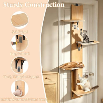 Door Hanging Cat Tree, 60 inch Door Hanging Cat Shelf - Image 4