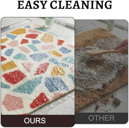 Corner Shower Mat Non Slip, 28x 28 Inches Triangular Bath Mats - Image 4