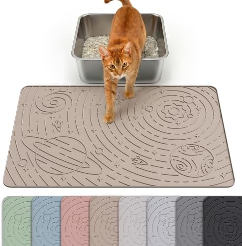 OHMO Cat Litter Mat Medium 23.6x15.7in, Waterproof Easy to Clean, Odorless Pet by OHMO