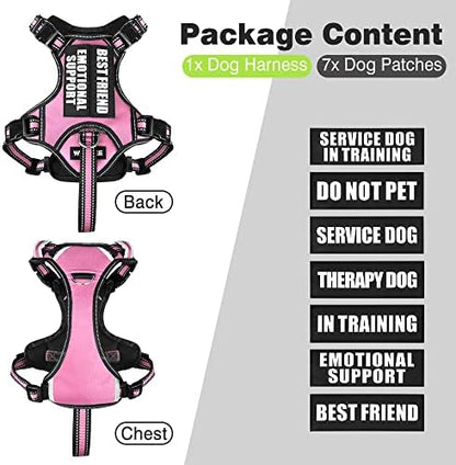 WINSEE Large Pink Service Dog Harness - Image 6