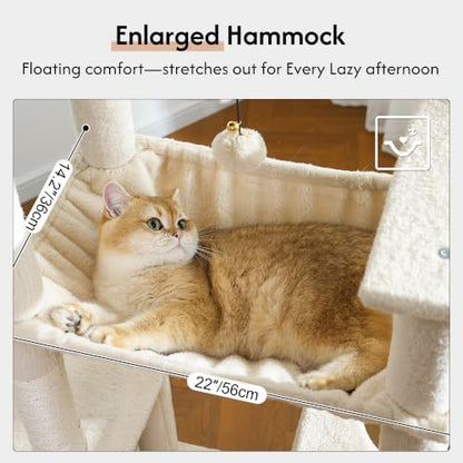 XXL Cat Tree Tower 70”with Oversized Bed, 2 Condos - Image 3