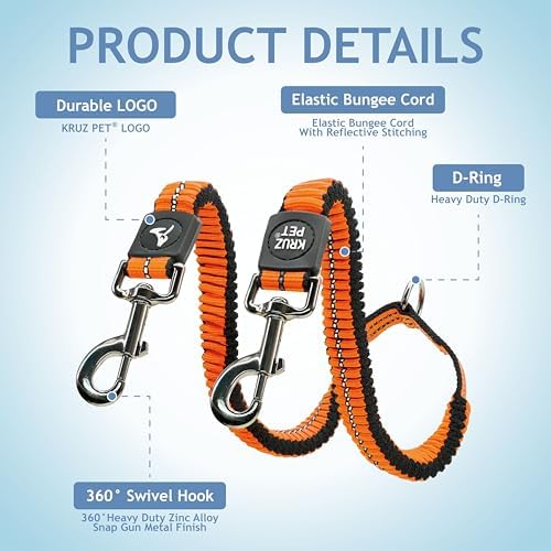 Kruz Double Dog Leash for Two Dogs Dual Leash Coupler - Image 2