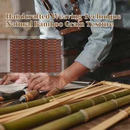 Bamboo Room Divider 3 Panel 47" H, 360°Rotating Feet Privacy Screen - Image 5