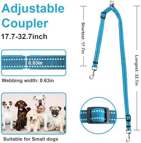 MingXpet Double Dog Leash for Two Dogs, No Pull Dog Leash, 360° Swivel No - Image 2
