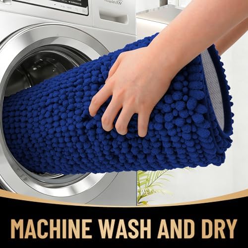OLANLY Thick Chenille Bathroom Runner Rugs 47x20, Absorbent Bath Mat - Image 4