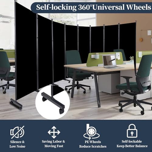 Room Divider 6 Panel-176''Wide Folding Privacy Screen, Large Partition Wall - Image 4